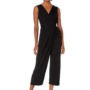 Velvet Graham‎ Spencer Womens Black Micah Tie-Front Sleeveless Jumpsuit M GUC